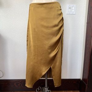 Zara Satin Effect Ruched Skirt
